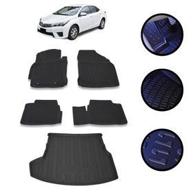 OtoLine Corolla Sedan 2013-2019 Arası 4D Havuzlu Oto Paspas Ve Bagaj Set
