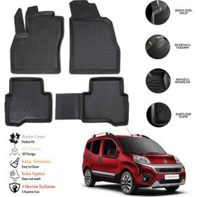 OtoLine Fiat Fiorino 2012 3D Gri Siyah Havuzlu Paspas