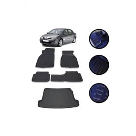 OtoLine Megane 2 Sedan 2002-2009 Arasi 4D Havuzlu Oto Paspas Ve Bagaj Set