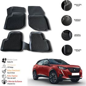 OtoLine Peugeot 2008-2020 Sonrası 3D Gri Siyah Havuzlu Paspas