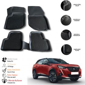 OtoLine Peugeot 2008-2020 Sonrası 3D Gri Siyah Havuzlu Paspas