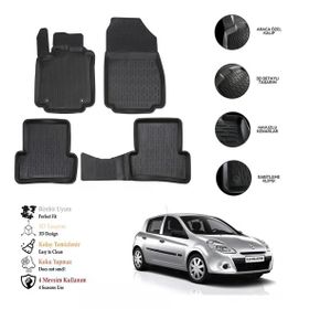 OtoLine Renault Clio 3 2005-2012 3D Havuzlu Paspas