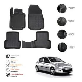 OtoLine Renault Clio 3 2005-2012 3D Havuzlu Paspas