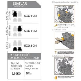 OtoLine Subaru Legacy SW 2004-2009 Venüs Siyah Oto Paspas Seti