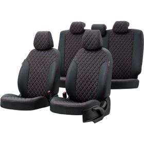 Otom Audi A1 2011-2016 Özel Üretim Madrid Design Deri Siyah - Kırmızı Oto Koltuk Kılıfı