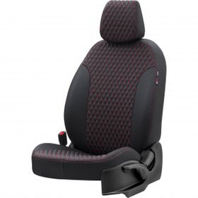 Otom Audi A3 2003-2012 Özel Üretim Amsterdam Design Deri Siyah - Kırmızı Oto Koltuk Kılıfı