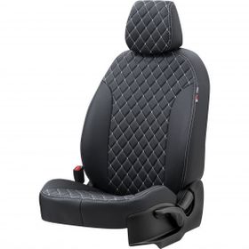 Otom Fiat 500 2009-Sonrası Özel Üretim Madrid Design Deri Siyah - Beyaz Oto Koltuk Kılıfı