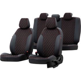 Otom Fiat Doblo 2001-2006 Özel Üretim Madrid Design Tay Tüyü Siyah - Kırmızı Oto Koltuk Kılıfı