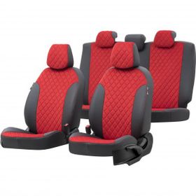 Otom Fiat Doblo 2001-2006 Özel Üretim Madrid Design Tay Tüyü Siyah - Kırmızı Oto Koltuk Kılıfı