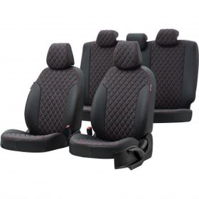 Otom Ford C-Max 2003-2010 Özel Üretim Madrid Design Deri Siyah - Kırmızı Oto Koltuk Kılıfı