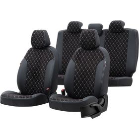 Otom Ford C-Max 2003-2010 Özel Üretim Madrid Design Tay Tüyü Siyah - Beyaz Oto Koltuk Kılıfı
