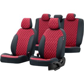 Otom Ford Fiesta 2008-2017 Özel Üretim Madrid Design Deri Kırmızı - Siyah Oto Koltuk Kılıfı