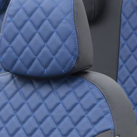 Otom Ford Fusion 2003-2011 Özel Üretim Madrid Design Deri Mavi - Siyah Oto Koltuk Kılıfı