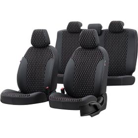 Otom Opel Corsa E 2014-2019 Özel Üretim Amsterdam Design Tay Tüyü Siyah - Beyaz Oto Koltuk Kılıfı