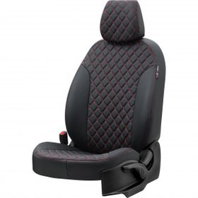 Otom Opel Meriva A 2002-2010 Özel Üretim Madrid Design Deri Kırmızı - Siyah Oto Koltuk Kılıfı
