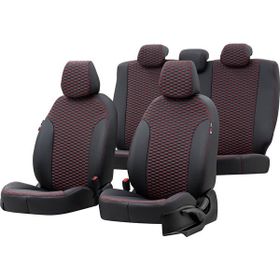 Otom Peugeot 107 2006-2013 Özel Üretim Tokyo Design Deri Siyah - Kırmızı Oto Koltuk Kılıfı