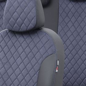 Otom Seat Ibiza 2009-2017 Özel Üretim Madrid Design Tay Tüyü Mavi - Siyah Oto Koltuk Kılıfı