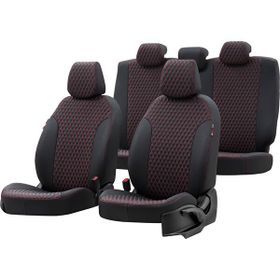 Otom Seat Leon 1999-2005 Özel Üretim Amsterdam Design Deri Siyah - Kırmızı Oto Koltuk Kılıfı