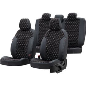 Otom Toyota Aygo 2005-2012 Özel Üretim Madrid Design Tay Tüyü Siyah - Beyaz Oto Koltuk Kılıfı