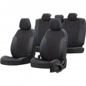 Otom Volvo V50 2004-2012 Özel Üretim Amsterdam Design Tay Tüyü Siyah - Beyaz Oto Koltuk Kılıfı