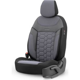 Otom Yeni Carbon Design 3d Dokulu Kumaş Tam Set - Füme Oto Koltuk Kılıfı