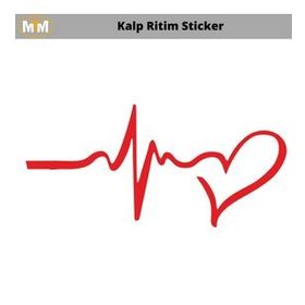 Otomarketin 15 cm Kalp Ritim Oto Sticker