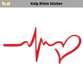 Otomarketin 15 cm Kalp Ritim Oto Sticker