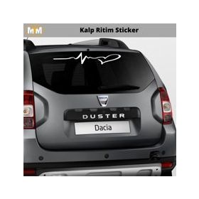 Otomarketin 15 cm Kalp Ritim Oto Sticker