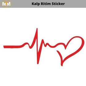 Otomarketin 15 cm Kalp Ritim Oto Sticker