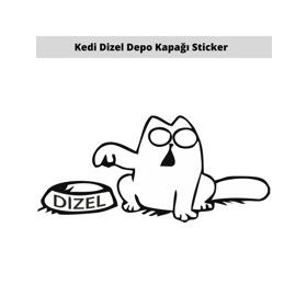Otomarketin 15 cm Kedi Depo Kapağı Oto Sticker