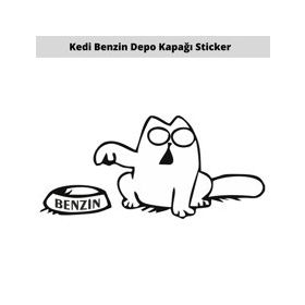 Otomarketin 15 cm Kedi Depo Kapağı Oto Sticker