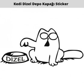 Otomarketin 15 cm Kedi Depo Kapağı Oto Sticker