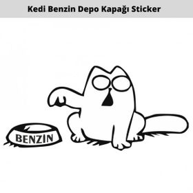 Otomarketin 15 cm Kedi Depo Kapağı Oto Sticker