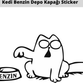 Otomarketin 15 cm Kedi Depo Kapağı Oto Sticker