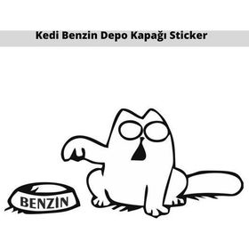 Otomarketin 15 cm Kedi Depo Kapağı Oto Sticker