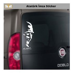 Otomarketin 15 cm Kemal Atatürk İmza Oto Sticker