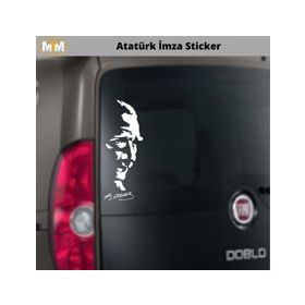 Otomarketin 15 cm Kemal Atatürk İmza Oto Sticker