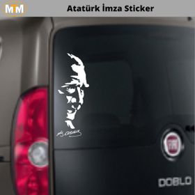 Otomarketin 15 cm Kemal Atatürk İmza Oto Sticker