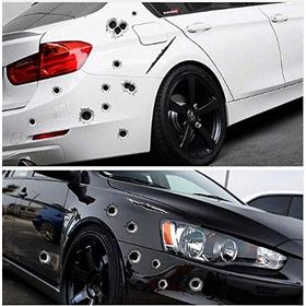 Otomarketin Mermi ve Yara Şeklinde 3D Oto Sticker