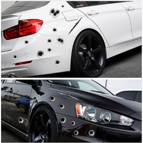 Otomarketin Mermi ve Yara Şeklinde 3D Oto Sticker