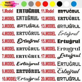 Otomarketin Size Özel İsim Yazı Araba Cam Etiketi Oto Sticker