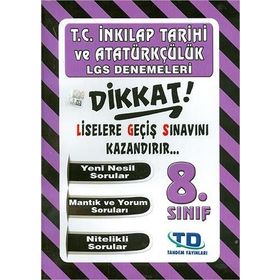 Otorite 8. Sınıf LGS İnkılap Tarihi Deneme 16'lı Tandem Yayınları