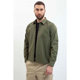 Outdoor Tactical Giyim Kamp Pamuklu Trekking Hiking Haki Erkek Gömlek