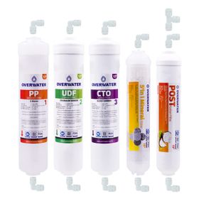 OverWater FIN50M Kapalı Kasa Aşamalı Membransız Su Arıtma Cihazı 5'li Inline Filtre Seti