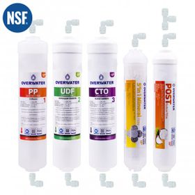OverWater FIN50M Kapalı Kasa Aşamalı Membransız Su Arıtma Cihazı 5'li Inline Filtre Seti