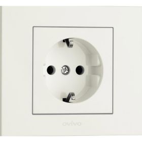 Ovivo Grano Natural Beyaz Renk Çerçeve Dahil 8 Adet Topraklı Priz