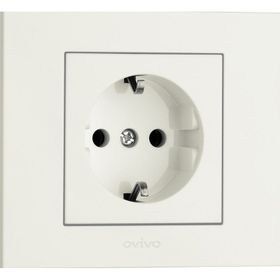 Ovivo Grano Natural Beyaz Renk Çerçeve Dahil 8 Adet Topraklı Priz