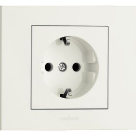 Ovivo Grano Natural Beyaz Renk Çerçeve Dahil 8 Adet Topraklı Priz