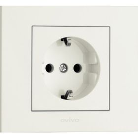 Ovivo Grano Natural Beyaz Renk Çerçeveli 20 Adet Topraklı Priz