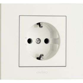 Ovivo Grano Natural Beyaz Renk Çerçeveli 3 Adet Topraklı Priz